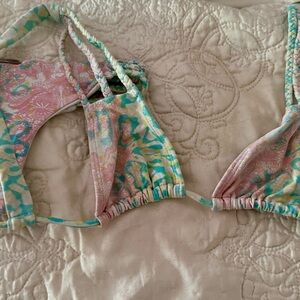 San Lorenzo Pastel Pink and Green Bikini Top